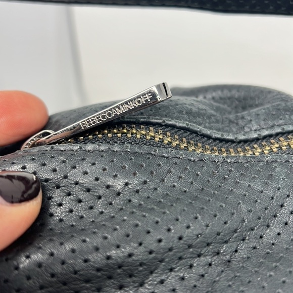 Rebecca Minkoff Perforated Leather Large Hobo Zip Top Shoulder Bag - Picture 11 of 16